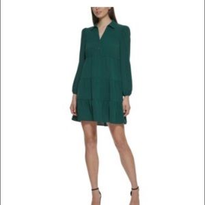 Kenzie collared tiered shift dress